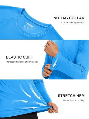 Image of MAGCOMSEN Men's Long Sleeve Shirts UPF 50+ UV Sun Protection Athletic Shirts for Hiking Running Workout Rash Guard