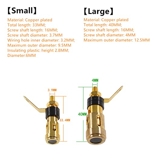 6 conectores de poste para altavoz chapados en oro, pack miniatura 2