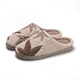 Damen-Hausschuhe, Baumwoll-Hausschuhe, halten im Herbst und Winter warm, Heim-Hausschuhe mit dicken Sohlen für Männer im Winter, Slip-On-Hausschuhe (Farbe: A, Größe: 42/43) (B 44/45 EU)