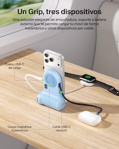 Montaje en trípode con cable USB C retráctil para smartphone y vídeo 5