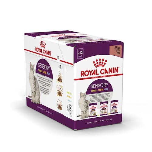 Royal Canin Sensory Smell Taste Feel Multibox | Doppelpack | 2 x 12 x 85 g | Alleinfuttermittel für ausgewachsene Katzen | Kann die Sinne der Katze anregen | Stückchen in Soße