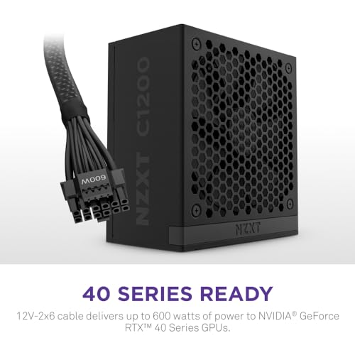 Image of NZXT C1200 Gold ATX 3.1 - Fully Modular Low-Noise PC Gaming Power Supply - 1200 Watts - 80 Plus Gold - 12V-2x6 Connector - Zero Fan Mode - 100% Japanese Capacitors - Black