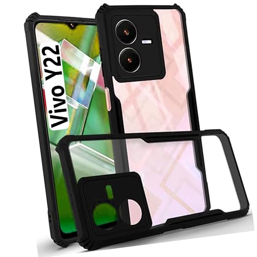 Image of COBERTA Back Cover for Vivo Y22 Back Cover Case - Black Transparent