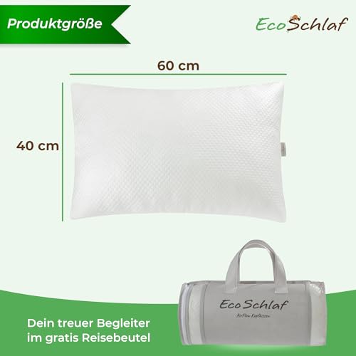 EcoSchlaf® Airflow Kopfkissen – Orthopädisches Kissen – Seitenschläferkissen Nackenkissen aus Memory Foam – Ergonomisches Nackenstützkissen – Nackenschmerzen – Seitenschläfer Pillow – Schlafkissen