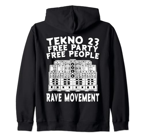 Tekno Free Party 23 rave graffiti Felpa con cappuccio