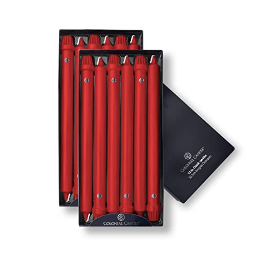 Image of Colonial Dripless 12-Inch Candle with Classic Tip, Red