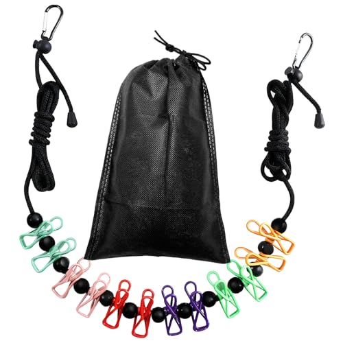 Euablfo Wäscheleine Camping, Reise Wäscheleine, Ausziehbar mit 12 Stück...