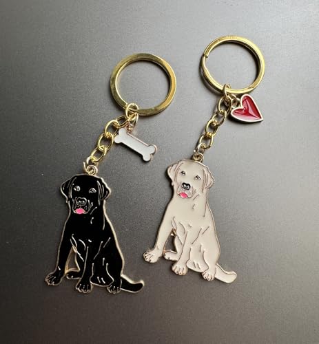 BT Bear Hunde-Schlüsselanhänger, niedlicher Metall-Schlüsselanhänger, Taschenanhänger, Schwarzer Labrador