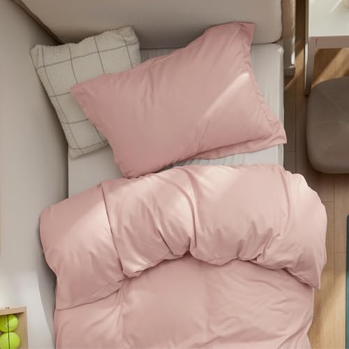 Image of Bedsure Twin /Twin XL Duvet Cover, Double Brushed Bedding Set, Blush Pink | For Kids & Adults, 68 inchx90 inch Comforter Cover, Hotel Luxury, All Season, Breathable, Easy Care, Lightweight, Zipper Closure