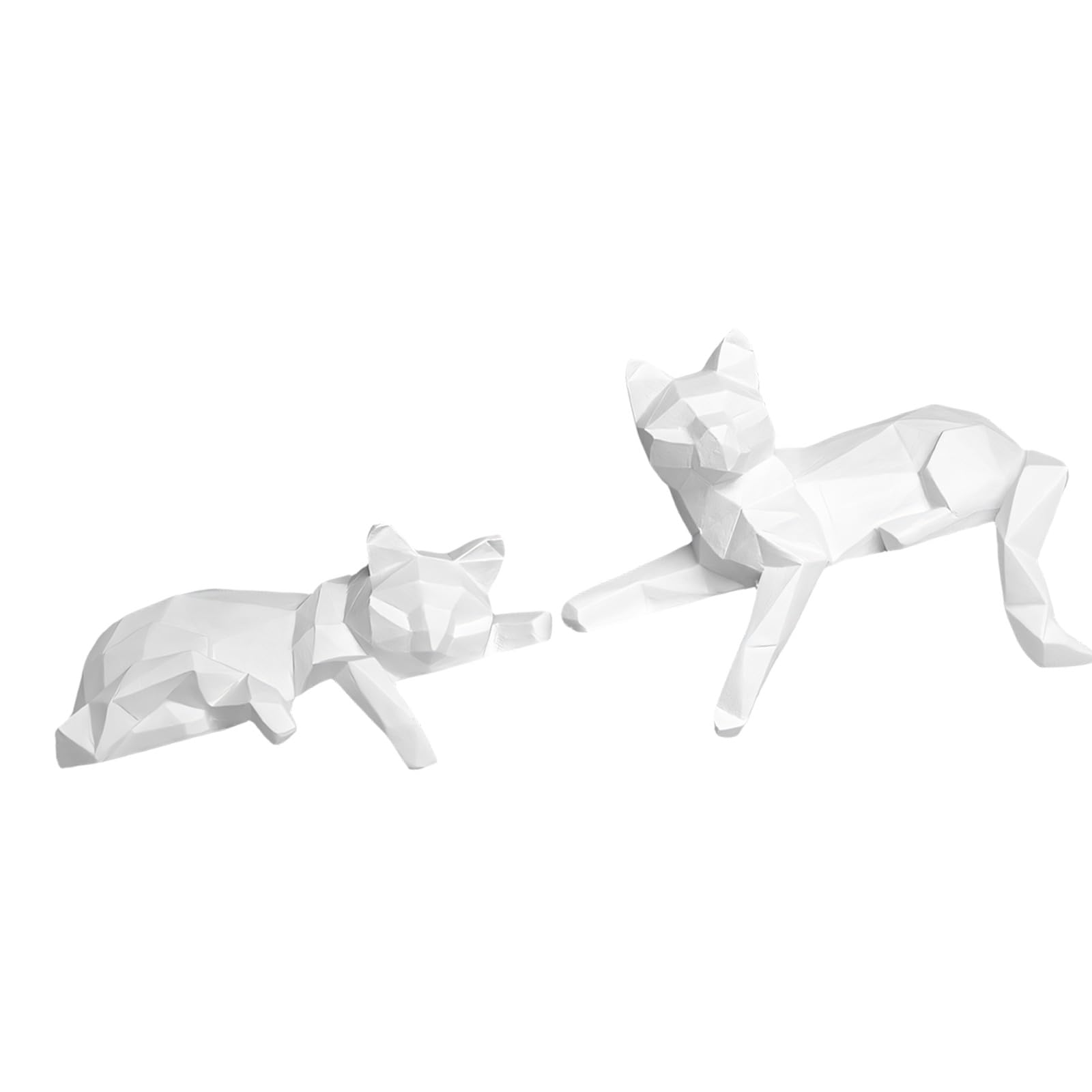 carotoe Minimalist Figurines for Bookshelf Decor, Faceted Resin Sculptures for Living Room Shelf, Desk and Console Resin Figurines Modern Shelf Decor Geometric Sculpture Tabletop Bookshelf Desk Home