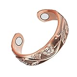 Magnetic Copper Ring or Women Jewelry with 2Pcs Strong Magnets Pain Relief for Arthritis and Carpal Tunnel CPR-0937