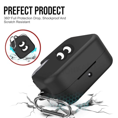 Image of Soft Silicone Case Cover for CMF by Nothing Buds Pro 2 | Buds 2 | Buds 2 Plus (Black Eye)