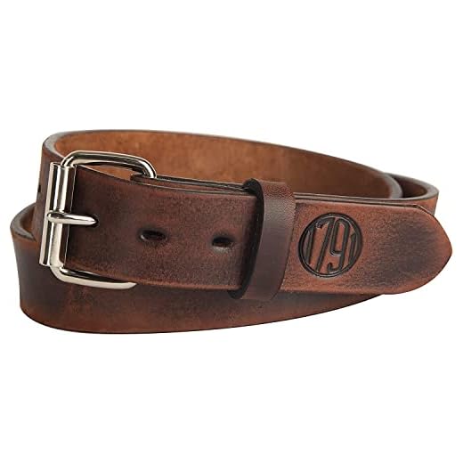 1791 GUNLEATHER Gun Belt - Concealed Carry CCW Belt - Heavy Duty 14 oz Leather Belt, Vintage Brown 38 (Size 34 Pants)