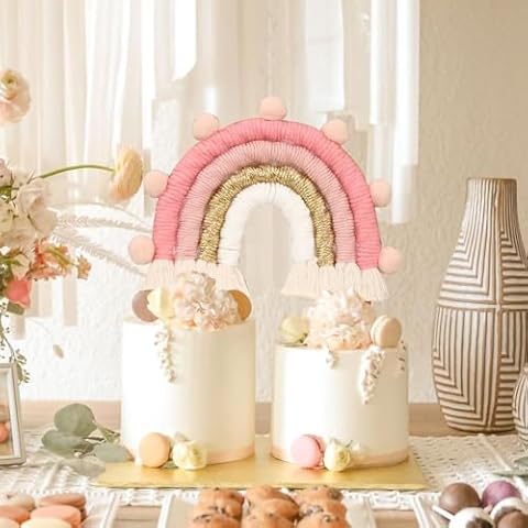 Boho Rainbow Cake Toppers Bohemian Decorations For Wedding Baby Shower Birthday Party Supplies Cover