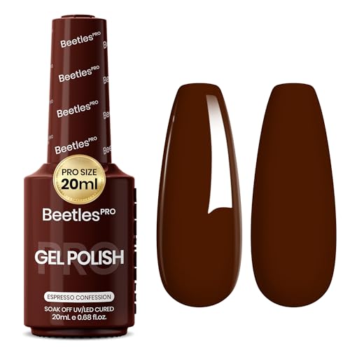 beetles Pro Brown Gel Polish - Espresso Confession, 20ml Brown Ge...