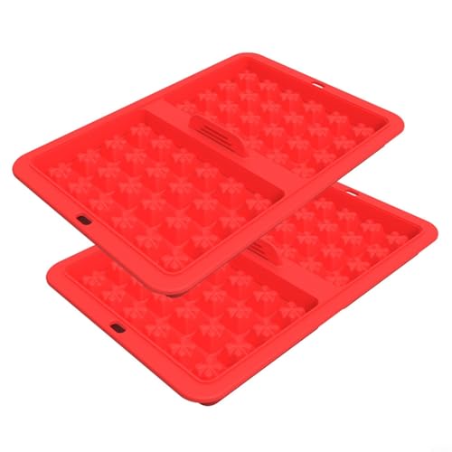 CashMuch Paquete de 2 moldes de silicona resistentes al calor para gofres NJ AF300EU AF400EU, moldes de silicona para hornear gofres, moldes para hornear pasteles (rojo)
