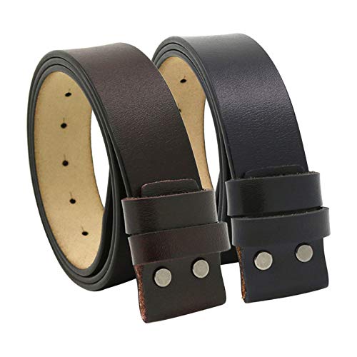 #N/a 2x Cinto de Couro Masculino Vintage Tiras de Reposição Masculinas Sem Fivela de 47 Polegadas de