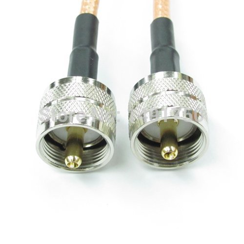 UHF Male PL259 to UHF Male PL259 Plug RF Coaxial Cable Pigtail Jumper RG142 4feet 100cm Quick USA Shipping