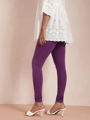 Image of TWIN BIRDS Tailored Cut and Classic Fit Super Stretchable Elastane Fabric Churidar Leggings for Women