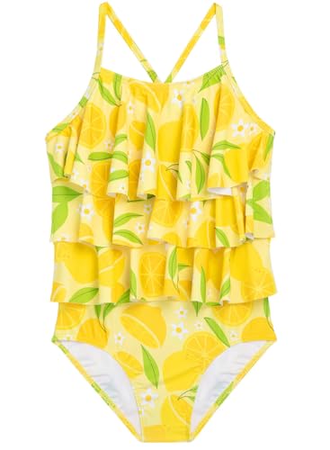 Image of Girls One Piece Swimsuits Cute Ruffles Swimming Bathing Suit with Adjustable Straps Beach Pool Kids Swimwear 3T-12