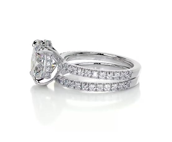 3-7 CT Moissanite Engagement Ring For Women 10K 14K 18K Solid Rose Gold & 925 Sterling Silver Hidden Halo Moissanite Bridal Rings Set Engagement Wedding Anniversary4