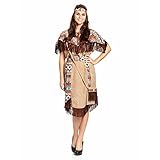 Schnell bequem verkleidet Kostümplanet Indianer-Kostüm Damen Indianerin Kleid Karneval (36-38)