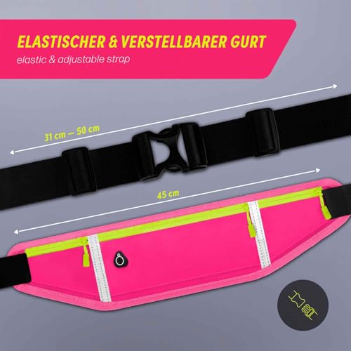 Ceinture de course pour Redmi Note 12 Rose Vif ONEFLOW Active Pro avec 3 compartiments étanches
