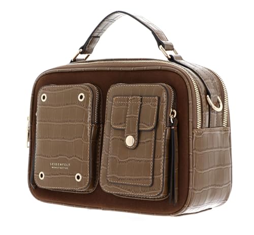 Little Case Croco Print bolso de mano verde oliva para mujer 2