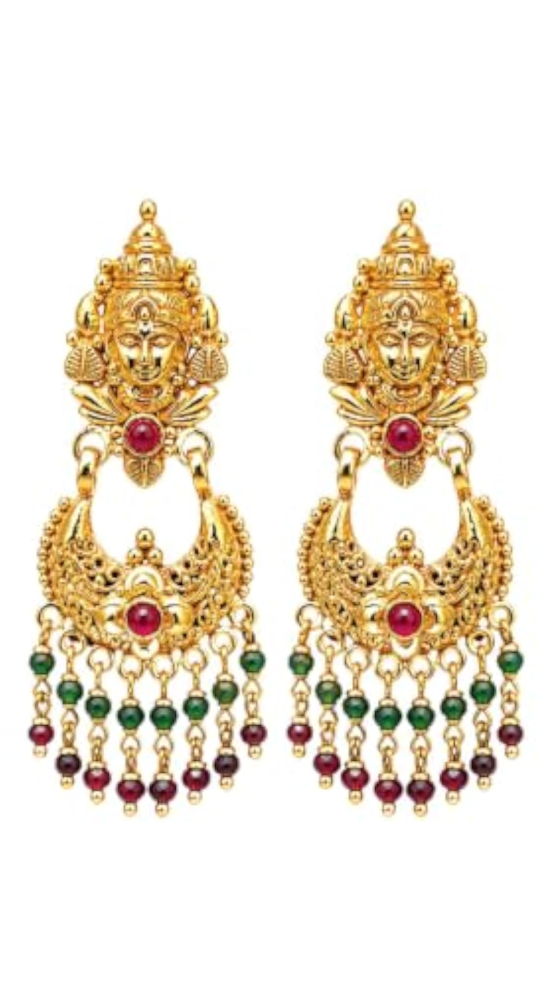 Women's Traditional Goddess Temple Chandbali Earrings