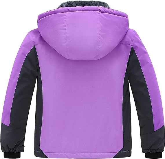 Wantdo Giacca da sci da ragazza impermeabile giacca da neve calda cappotto invernale antivento giacca isolante in pile giacca da snowboard da montagna