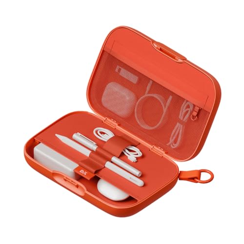 Image of DailyObjects Tangerine Park Tech Organiser | Travel Digital Accessories Storage Bag | Compact Travel Case for Camera Cables, Chargers, Memory Cards & Accessories | Durable & Stylish Storage Pouch