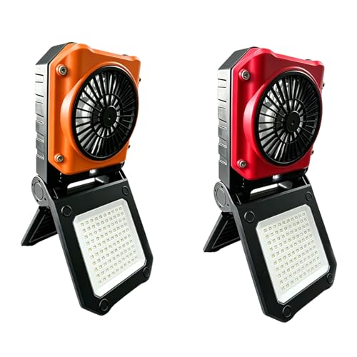 Ventilador para acampar con luz ligera y carga USB para exteriores 7