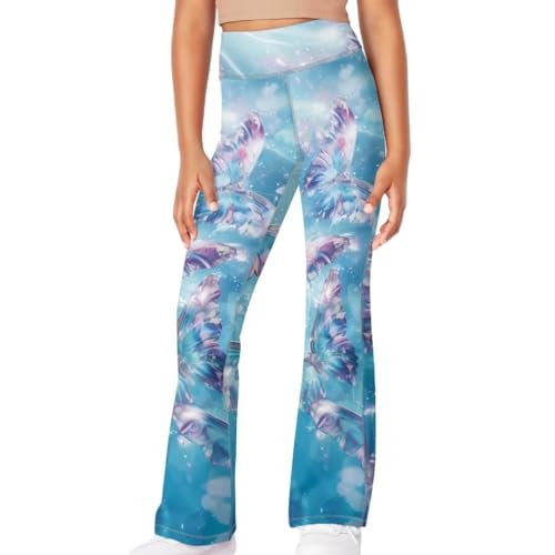 Image of Girls Flare Leggings 5-14T Cute Bell Bottoms for Girl Yoga Pants for Gym
