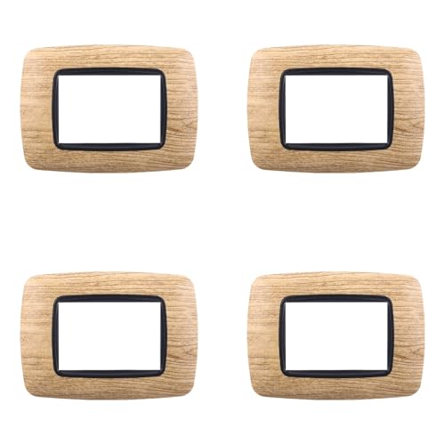 4 Pezzi, Placca compatibile Con Bticino Living, Placche Plastica Bombata 3/4/7 posti, per supporti blu - kit 4 pz