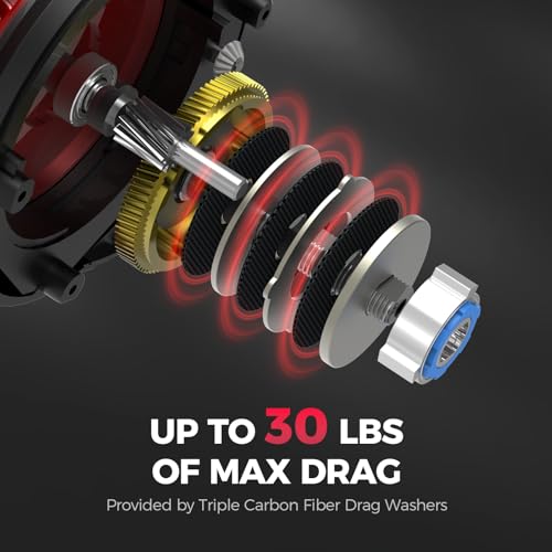 KastKing-ReKon-Round-Baitcasting-Fishing-Reel-Saltwater-Inshore-Surf-Trolling-Reel-Up-to-30LBS-Powerful-Max-Drag-Conventional-Reel-for-Catfish-Musky-Bass-Durable-Graphite-Frame-for-Saltwater