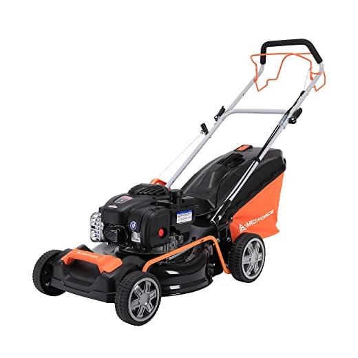 Yard Force Tondeuse à gazon Thermique autopropulsée 125cc de 46cm avec Moteur à essence Briggs & Stratton 450E Series GM B46CK