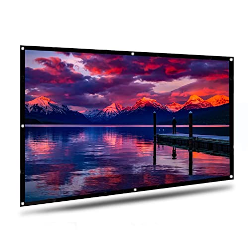 Image of Portable 16:9 Simple Screen, 100 inch Projector Screen, Portable Movie Projector Screen for Indoor, Outdoor, Home Theater