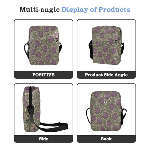 messenger bags for women cross body bag men Women's Purses Adjustable Strap for business business- Vintage flower Pattern4