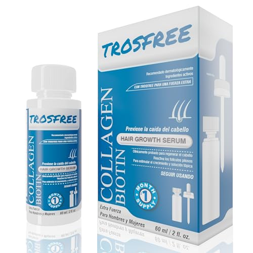 TROSFREE: Serum Capilar Crece Pelo Hombre y Mujer 60 ml - Tratamiento Anticaida Cabello Mujer y Hombre - Veganic Aceite Pelo Crecimiento para Acelerar Crecimiento Pelo - Serum Cuero Cabelludo