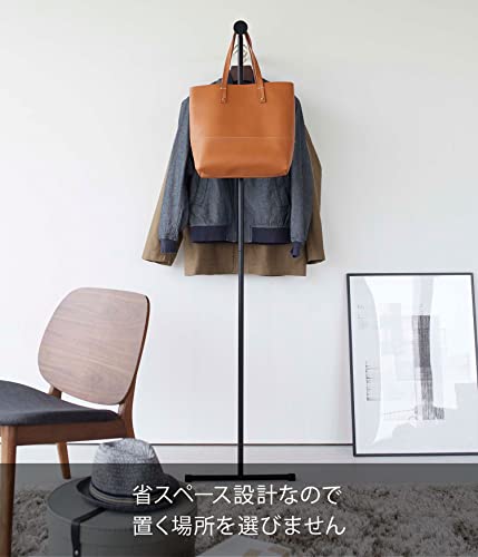 山崎実業(Yamazaki) スリムコートハンガー フレーム ブラック 約W38.5×D47×H162cm フレーム frame 立て掛けるだけ 衣類スチーマー掛けにも便利 6146 [3]