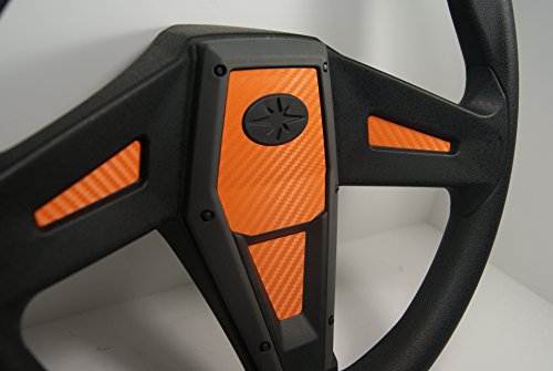 Decal Concepts Orange Carbon Fiber Steering Wheel Inlay Decal Kit - Fits Polaris RZR 1000