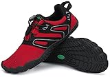 SAGUARO Barfußschuhe Damen Wassersportschuhe Herren Traillaufschuhe Laufschuhe Atmungsaktiv Straßenlaufschue Wasserschuhe Strandschuhe Frauen Schnell Trocknend Zehenschuhe Rotwein 02 ​47 EU