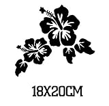  Pegatina vinilo para coche, pared, puerta, nevera, carpeta, etc. Flor hibiscus