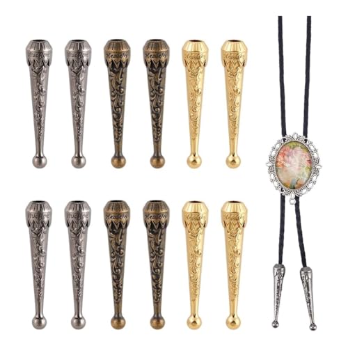 12 Pezzi di Tappi Terminali per Cordini In 3 Colori per pelle per DIY Creazione di Gioielli Collane e Bracciali