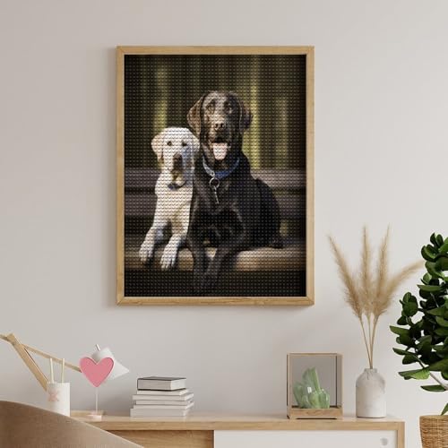 Cuadros de diamantes de Labrador VstaDank para decorar tu salón con manualidades hechas a mano 5
