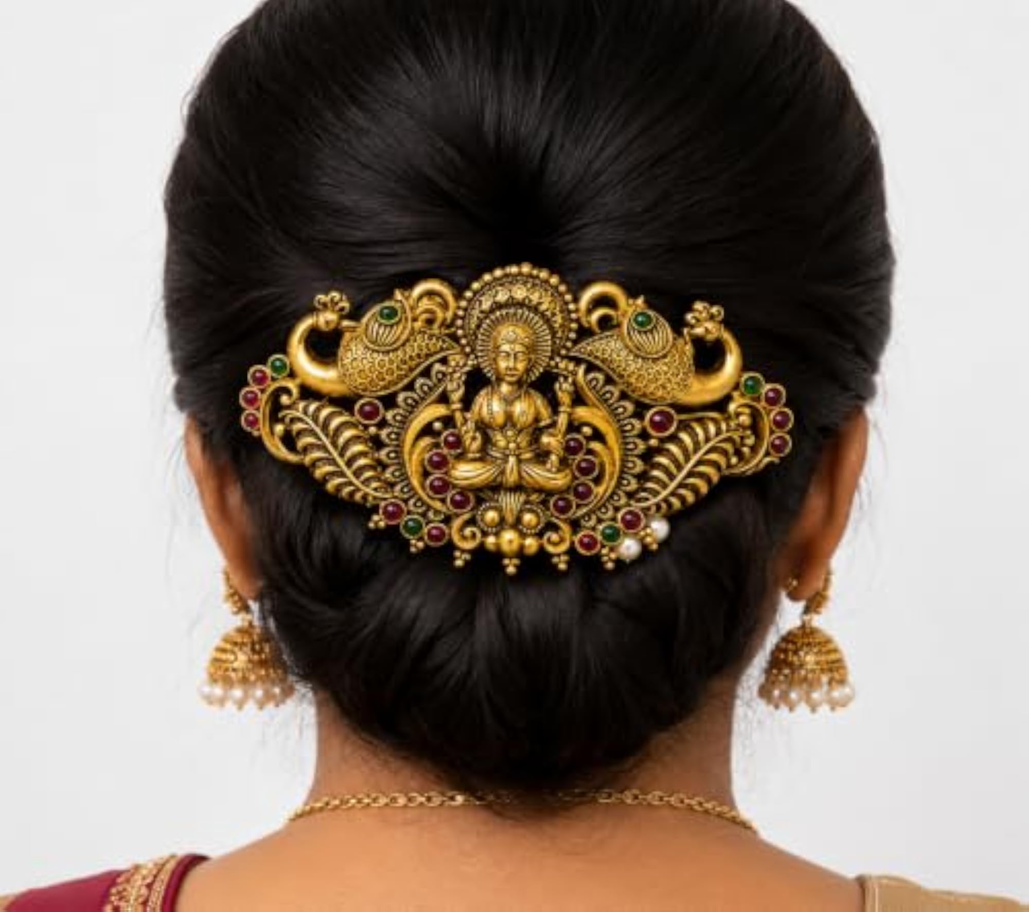 KGR Splash Lakshmi & Leaf Design Hair Clip