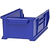 Akro-Mils 30286 Super-Size AkroBins Plastic Storage Bins, Space-Saving Stackable Bins for Garage, Classroom, Warehouse Organization, 24 L x 11 W x 7 H, Blue, 4-Pack