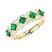 ANAZOZ Echtschmuck Ring Damen 18 Karat 750 Gold Rhombus Marquise Stein 0.4Ct Smaragd Grün Solitär Verlobungsring Hochzeitsring Brilliant Diamantring Geschenke für Frauen Größe:60 (19.1)
