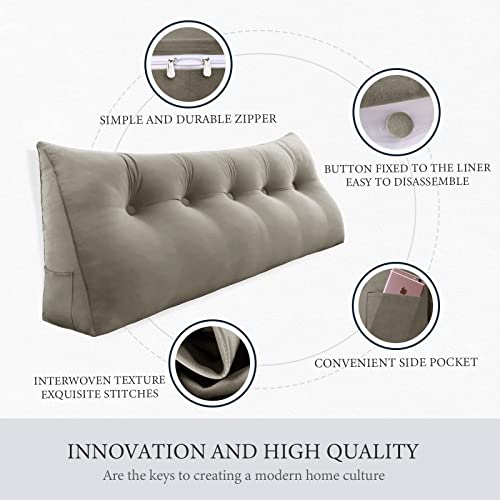 BNCKTRD Triangle Reading Pillow Large Bolster Wedge Pillow Headboard King Size Perfect as Bed