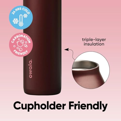 Image of Owala FreeSip Twist Insulated Stainless Steel Water Bottle with Straw for Sports and Travel, BPA-Free, 24-oz, Black Cherry
